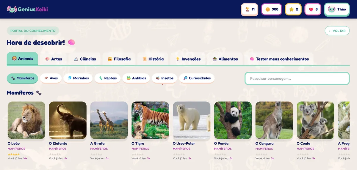 Tela do GeniusKeiki — jogos